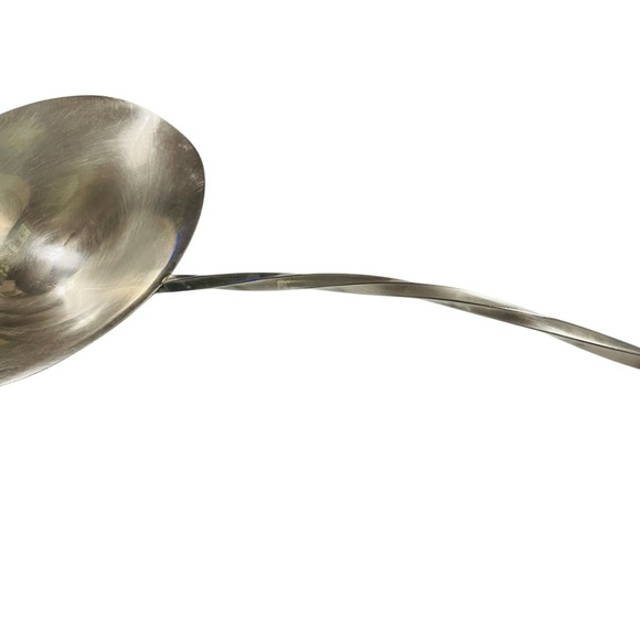 Vintage Punch / Soup Double Ladle Serving Spoon Silver Plate Twisted Handle 16" - Picture 11 of 15